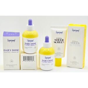 2 Supergoop Daily Dose BIORETINOL Mineral 40/ Sheer 30 Sunscreen*** Descriptions